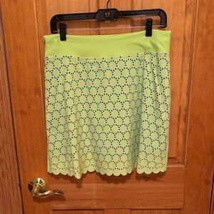 Title Nine Lime Eyelet A-Line Skort